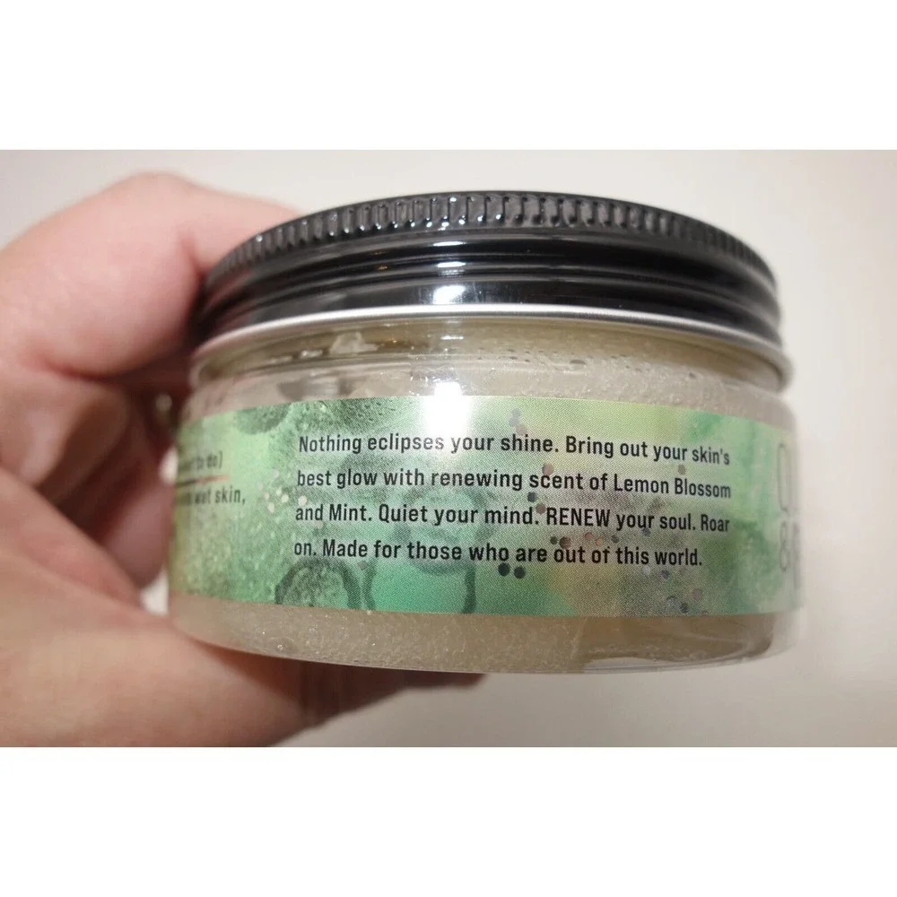 3 Pack Quiet & Roar Lemon Blossom Mint Scent Body Scrub & Essential Oils 8 oz